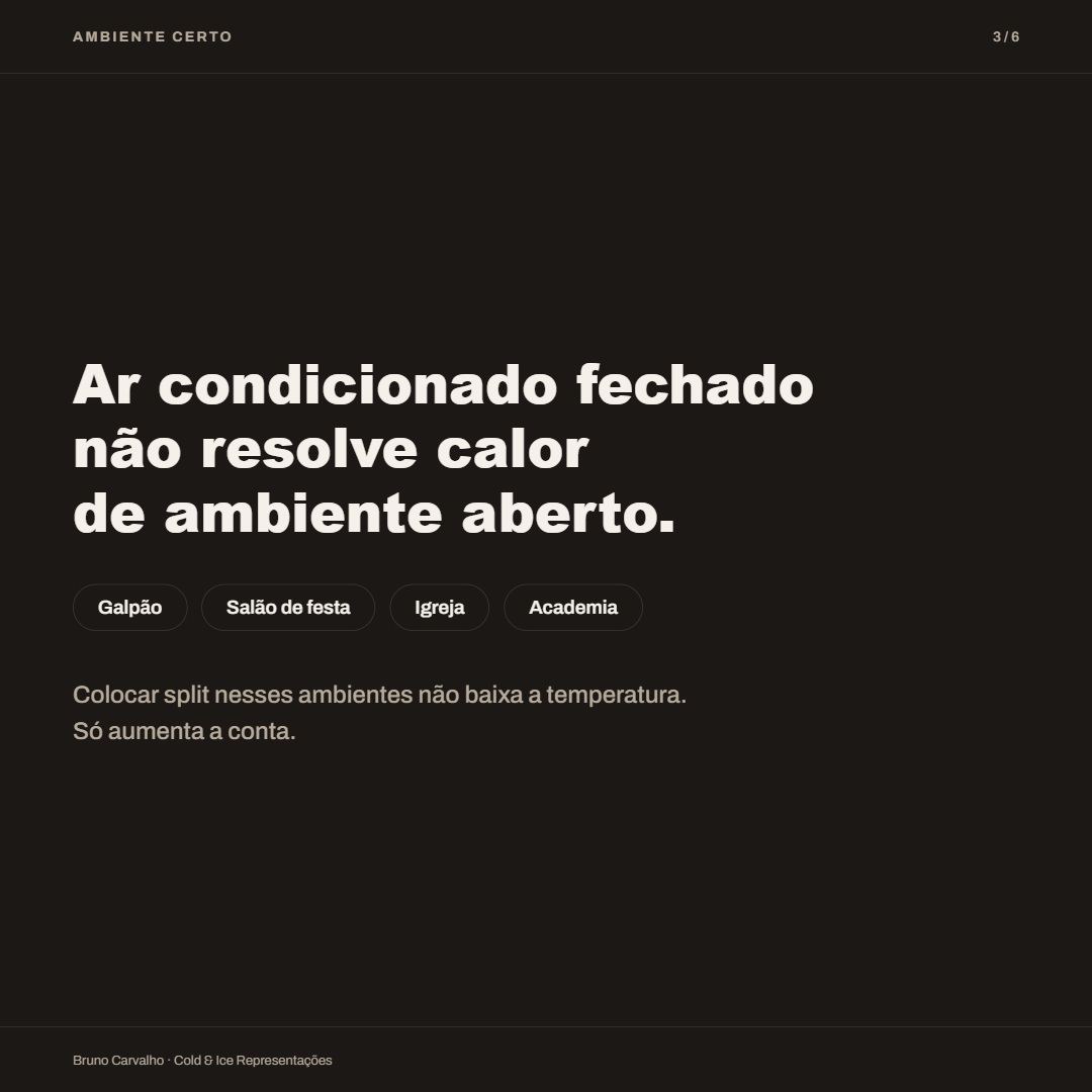 Ar-condicionado fechado não resolve calor de ambiente aberto